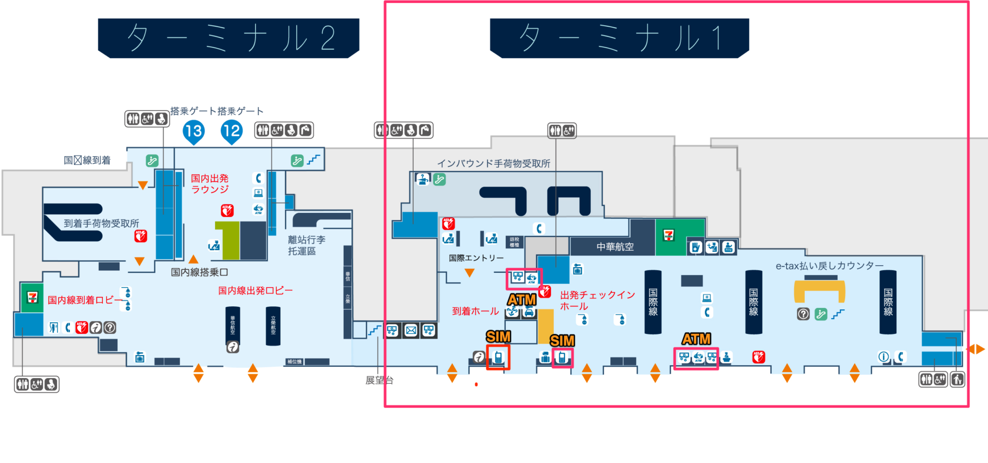 台北松山空港構内図