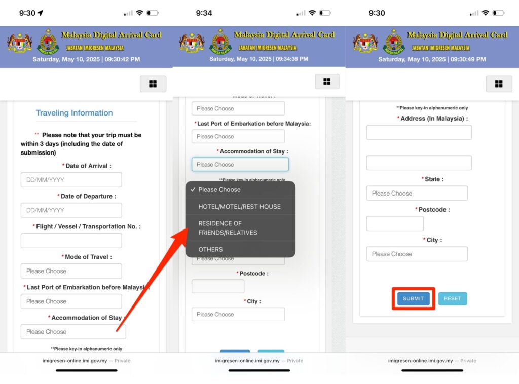 MDAC Traveling Information