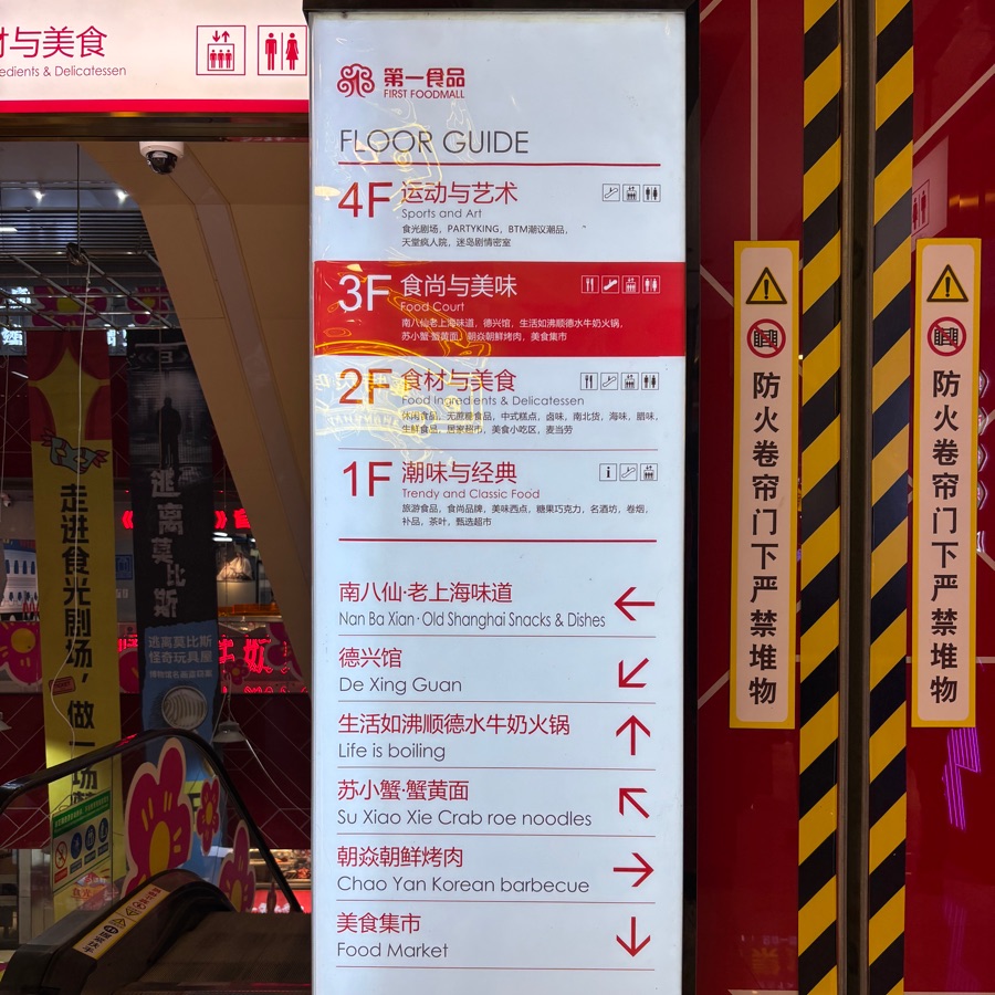 上海第一食品商店フロアガイド