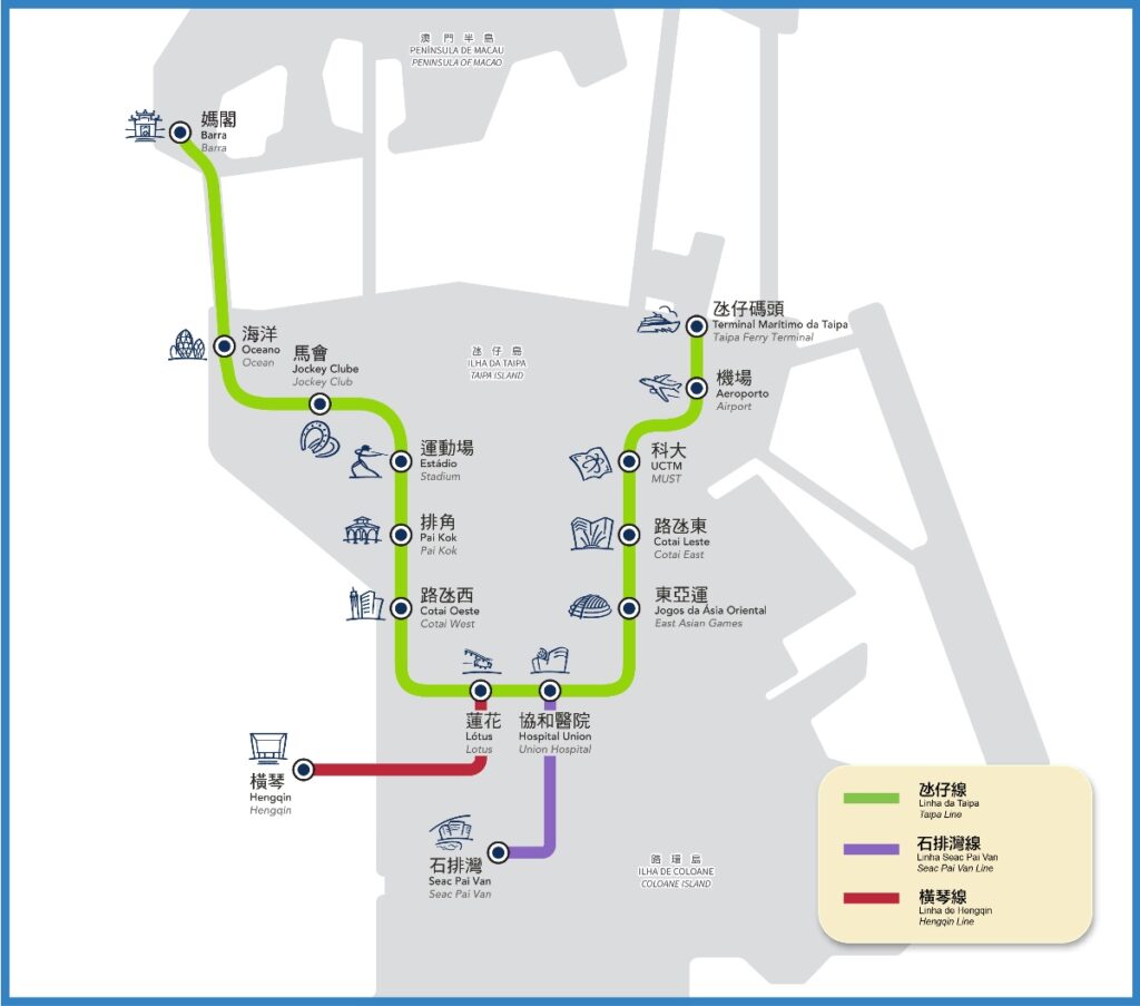 マカオLRT路線図