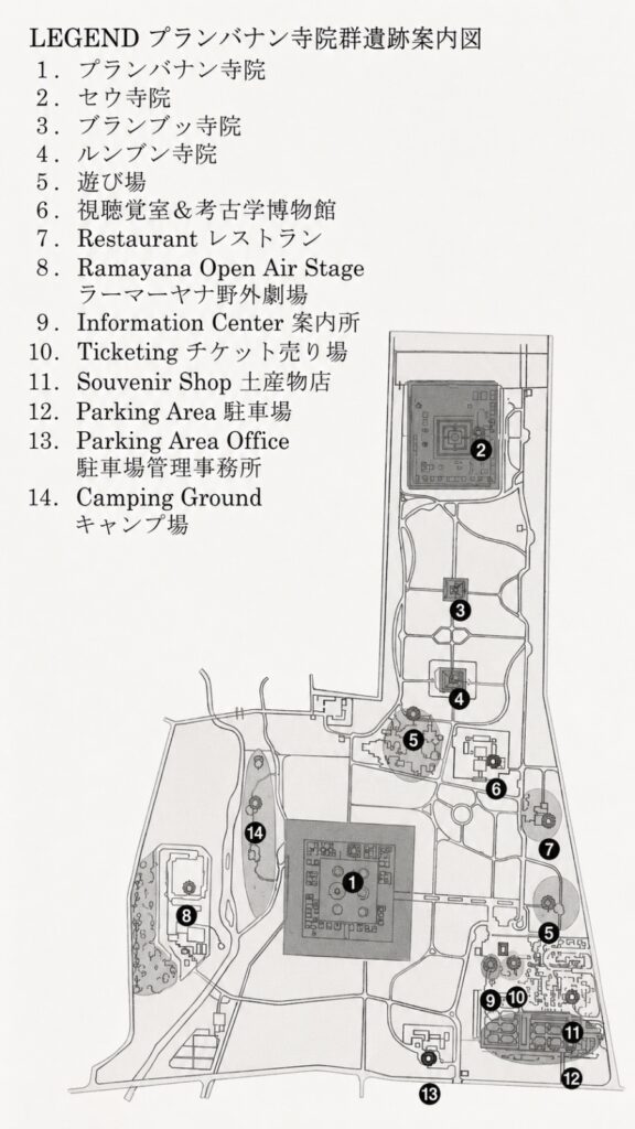 プランバナン寺院 敷地地図